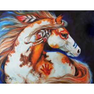 Diamantové malování Barevný kůň