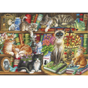 GIBSONS Puzzle Kočičky v knihách 1000 dílků