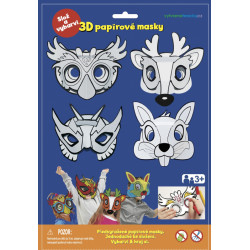 3D Karnevalové masky 4ks - Sova, jelen, králíček, superhrdina MM