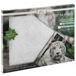 Malovaní na plátno 40x50cm Bílý tygr
