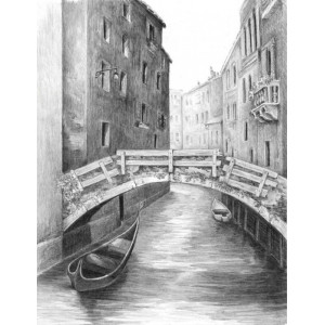 Malování SKICOVACÍMI TUŽKAMI - Benátský most
