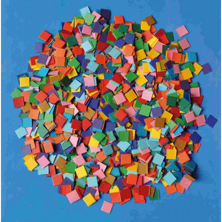 Papírová mozaika- barevné čtverečky- maxi balení - 10 000 ks, 1x1 cm