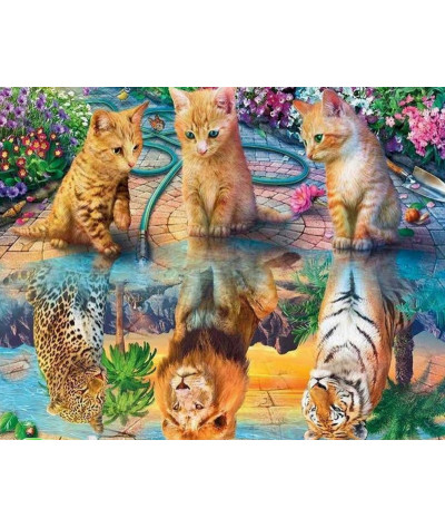 Diamantový obrázek - Kočky a koťata 30x40cm