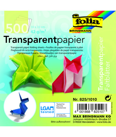 Origami papír - 10 x 10 cm - 500 archů v 10 barvách