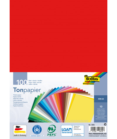 Barevný papír - 130g/m2 -  A4 - 100 archů v 10 barvách