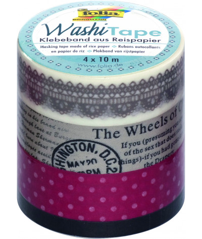 Washi Tape - dekorační lepící páska - 4 ks - Vintage