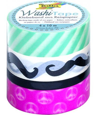 Washi Tape - dekorační lepicí páska - 4 ks - Trend