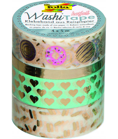 Washi Tape - dekorační lepící páska - 4 ks - Zlatá II