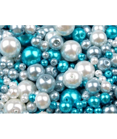 Skleněné voskové perly mix velikostí a barev Ø4-12 mm č.15