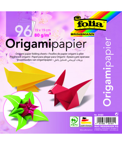 Origami papír 19 x19 cm 96 listů ve 12ti barvách