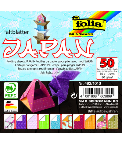 Origami papír "JAPONSKO" - 80 g/m2 - 10 x 10 cm
