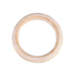 Dřevěný kruh / macrame, ucha na tašky vnější Ø8,5cm přírodní sv. 1ks