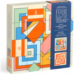 GALISON Posuvné dřevěné puzzle Frank Lloyd Wright: Imperial Hotel 2v1 (16 dílků)