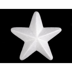 Hvězda 3D Ø14 cm polystyren bílá 1ks